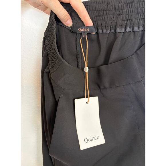 NWT Quince Stretch Crepe Classic Trouser in Black 8 - Picture 7 of 7